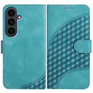 For Samsung Galaxy S25 FE 5G Elephant Head Embossed Phone Leather Case with Lanyard(Light Blue)