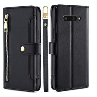 For Kyocera Digno SX4 5G Sheep Texture Cross-body Zipper Wallet Leather Phone Case(Black)