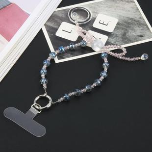 Mobile Phone Anti-lost Bowknot Bead Chain Short Lanyard(Blue)