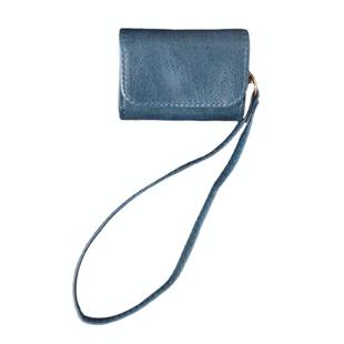 For AirPods Pro 2 Cowhide Texture PU Headset Shockproof Case(Blue)