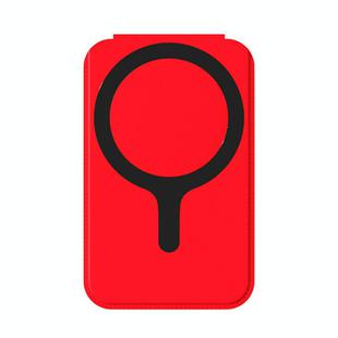 Magnetic Card Bag Phone Desktop Holder with Mirror(Red)