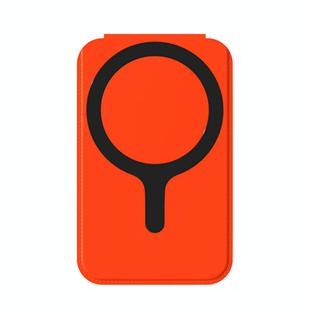 Magnetic Card Bag Phone Desktop Holder with Mirror(Orange)