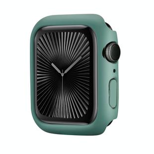 For Apple Watch Series 10 46mm Spray Glazing PC Frame Half Coverage Watch Case(Official Green)