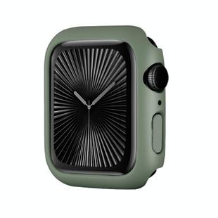 For Apple Watch Series 10 46mm Spray Glazing PC Frame Half Coverage Watch Case(Khaki)