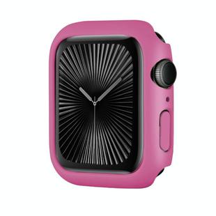 For Apple Watch Series 10 46mm Spray Glazing PC Frame Half Coverage Watch Case(Rose Red)