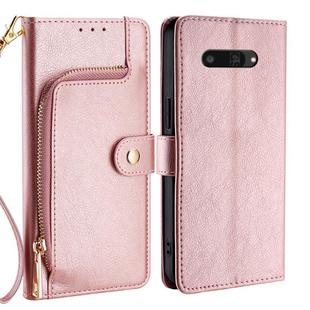 For Kyocera Digno SX4 5G Zipper Bag Leather Phone Case(Rose Gold)