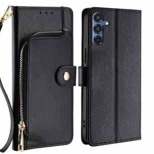 For Samsung Galaxy M35 5G Zipper Bag Leather Phone Case(Black)