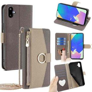 For Samsung Galaxy F06 5G Crossbody Litchi Texture Leather Phone Case(Grey)