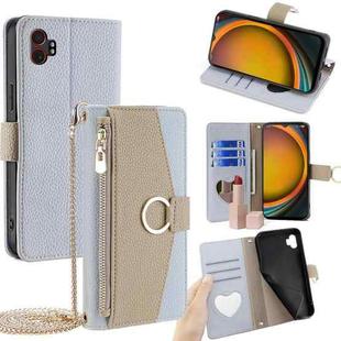 For Samsung Galaxy Xcover 7 Pro 5G Crossbody Litchi Texture Leather Phone Case(Blue)