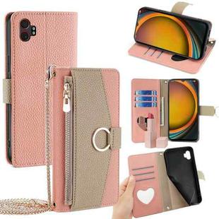 For Samsung Galaxy Xcover 7 Pro 5G Crossbody Litchi Texture Leather Phone Case(Pink)