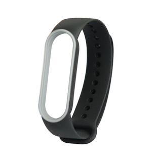 For Xiaomi Mi Band 5 Two-color TPE Watch Band(Black+Grey)