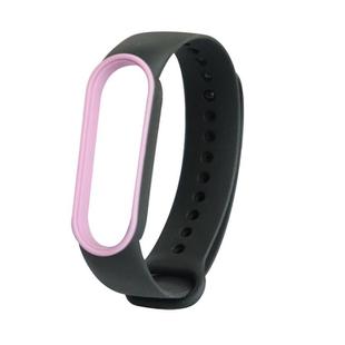 For Xiaomi Mi Band 5 Two-color TPE Watch Band(Black+Pink)