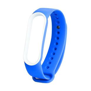 For Xiaomi Mi Band 5 Two-color TPE Watch Band(Dark Blue+White)