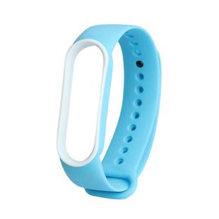 For Xiaomi Mi Band 5 Two-color TPE Watch Band(Sky Blue+White)