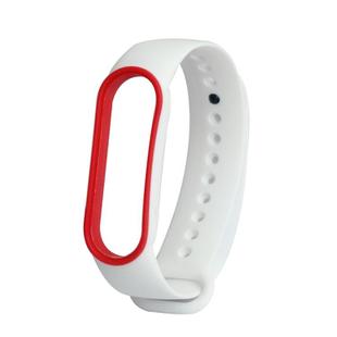 For Xiaomi Mi Band 5 Two-color TPE Watch Band(White+Red)