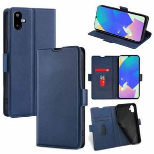 For Samsung Galaxy F06 5G Ultra-thin Voltage Side Buckle Horizontal Flip Leather Phone Case(Blue)