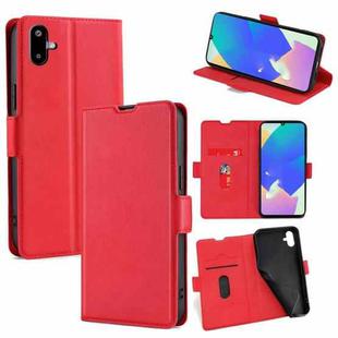 For Samsung Galaxy F06 5G Ultra-thin Voltage Side Buckle Horizontal Flip Leather Phone Case(Red)