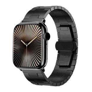 For Apple Watch 46mm / 49mm / 45mm / 44mm Side Release Stainless Steel Watch Band(Black)