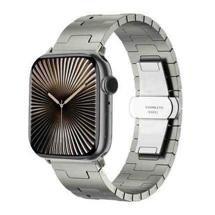 For Apple Watch 46mm / 49mm / 45mm / 44mm Side Release Stainless Steel Watch Band(Titanium)