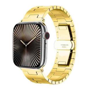 For Apple Watch 42mm / 41mm / 40mm / 38mm Side Release Stainless Steel Watch Band(Gold)