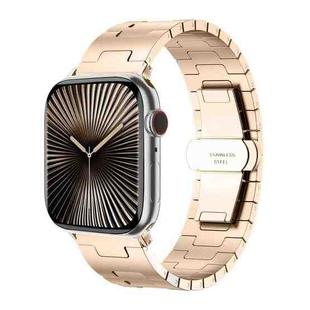 For Apple Watch 42mm / 41mm / 40mm / 38mm Side Release Stainless Steel Watch Band(Rose Gold)