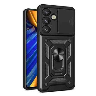 For Samsung Galaxy S25 5G Sliding Camera Cover Design TPU+PC Phone Case(Black)