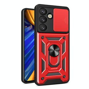 For Samsung Galaxy S25 5G Sliding Camera Cover Design TPU+PC Phone Case(Red)