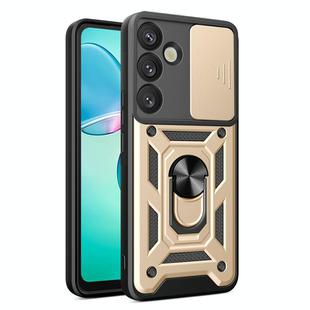 For Samsung Galaxy S25+ 5G Sliding Camera Cover Design TPU+PC Phone Case(Gold)