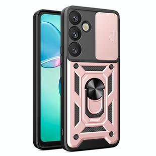 For Samsung Galaxy S25+ 5G Sliding Camera Cover Design TPU+PC Phone Case(Rose Gold)