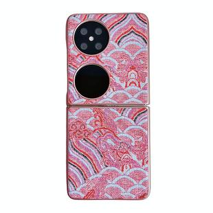 For Huawei Pocket 2 Propitious Clouds Embroidery Full Coverage Phone Case(Red)