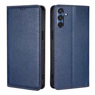 For Samsung Galaxy M35 5G Gloss Oil Solid Color Magnetic Leather Phone Case(Blue)