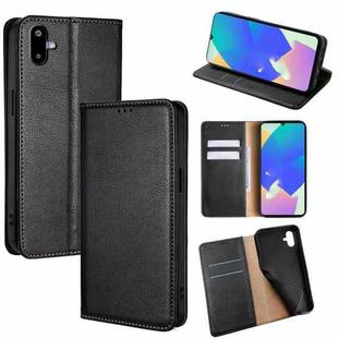 For Samsung Galaxy F06 5G Gloss Oil Solid Color Magnetic Leather Phone Case(Black)