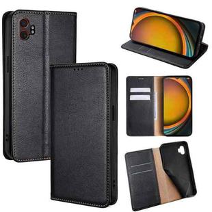 For Samsung Galaxy Xcover 7 Pro 5G Gloss Oil Solid Color Magnetic Leather Phone Case(Black)