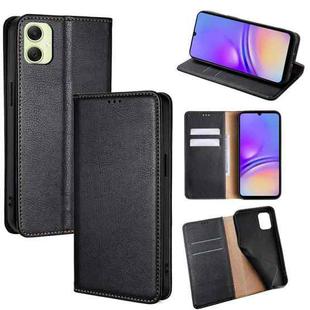 For Samsung Galaxy A05 4G Gloss Oil Solid Color Magnetic Leather Phone Case(Black)