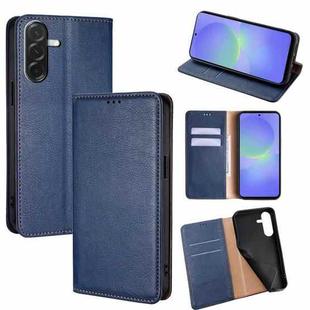 For Samsung Galaxy A36 5G Gloss Oil Solid Color Magnetic Leather Phone Case(Blue)