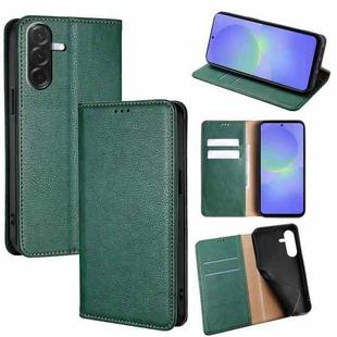For Samsung Galaxy A36 5G Gloss Oil Solid Color Magnetic Leather Phone Case(Green)