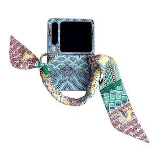 For Huawei Pura X Propitious Clouds Embroidery Full Coverage Phone Case with Scarf / Bracelet(Blue)