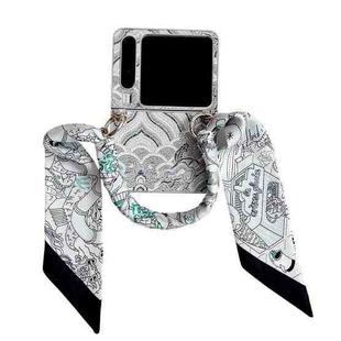 For Huawei Pura X Propitious Clouds Embroidery Full Coverage Phone Case with Scarf / Bracelet(Grey)