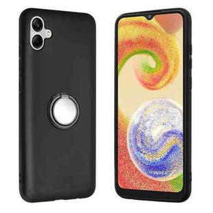 For Samsung Galaxy A07 5G Matte Ring Holder TPU Phone Case(Black)