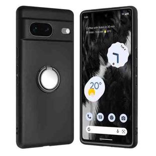 For Google Pixel 7 Matte Ring Holder TPU Phone Case(Black)