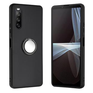 For Sony Xperia 5 IV Matte Ring Holder TPU Phone Case(Black)