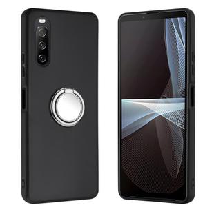 For Sony Xperia 5 IV Matte Ring Holder TPU Phone Case(Silver)