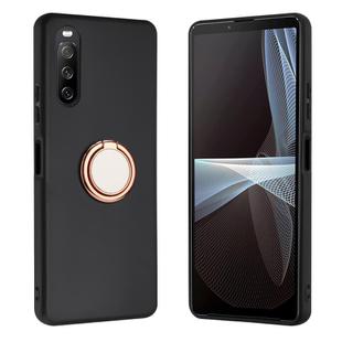 For Sony Xperia 10 IV Matte Ring Holder TPU Phone Case(Rose Gold)