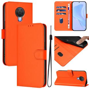 For Nokia 6.3 / G20 / G10 Skin Feel Solid Color Leather Phone Case with Lanyard(Orange)