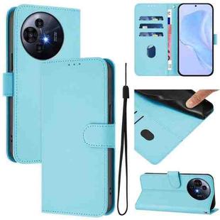 For TCL 50 Pro NxtPaper Skin Feel Solid Color Leather Phone Case with Lanyard(Sky Blue)