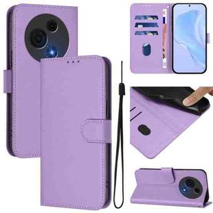 For TCL 60 NxtPaper Skin Feel Solid Color Leather Phone Case with Lanyard(Lavender Purple)