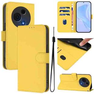 For TCL 60 NxtPaper Skin Feel Solid Color Leather Phone Case with Lanyard(Lemon Yellow)