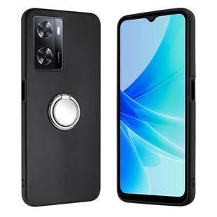 For OPPO A57 Matte Ring Holder TPU Phone Case(Silver)