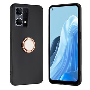 For OPPO Reno8 4G / Reno8 Lite / Reno7 Matte Ring Holder TPU Phone Case(Rose Gold)
