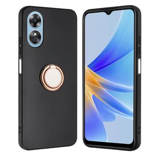 For OPPO Reno8 T 4G Matte Ring Holder TPU Phone Case(Rose Gold)